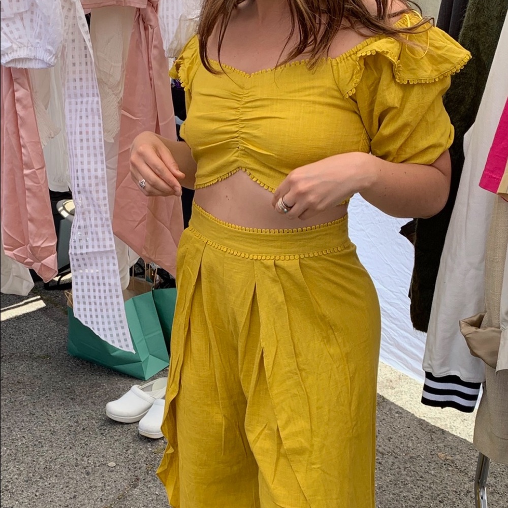 Mustard yellow top and bottom set